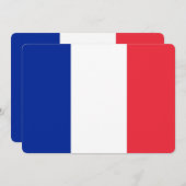 Invitations patriotiques avec drapeau de France (Devant / Derrière)
