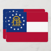 Invitations patriotiques avec Drapeau de Géorgie (Devant / Derrière)