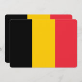 Invitations patriotiques avec drapeau de la Belgiq (Devant / Derrière)