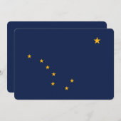 Invitations patriotiques avec Drapeau de l'Alaska, (Devant / Derrière)