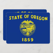 Invitations patriotiques avec drapeau de l'Oregon (Devant / Derrière)