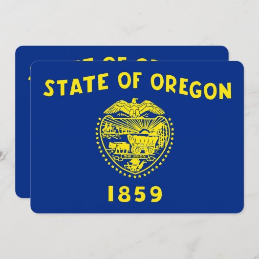 Invitations patriotiques avec drapeau de l'Oregon (Devant / Derrière)