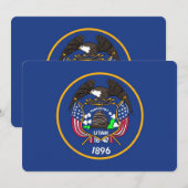 Invitations patriotiques avec drapeau de l'Utah (Devant / Derrière)