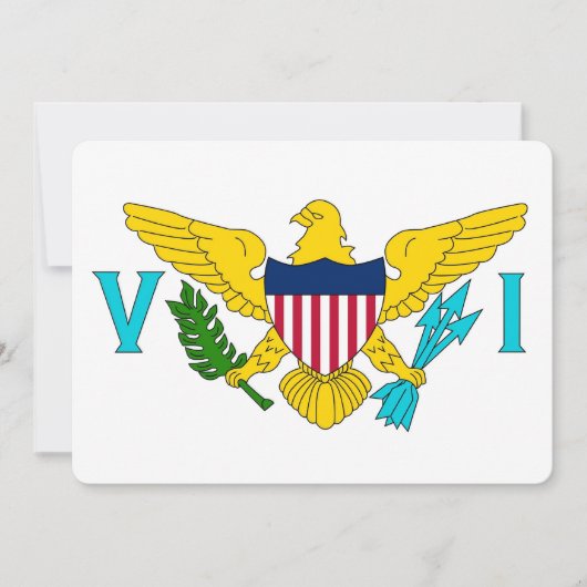 Invitations patriotiques avec drapeau des îles Vie (Devant)