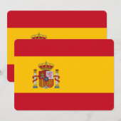 Invitations patriotiques avec drapeau d'Espagne (Devant / Derrière)