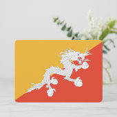 Invitations patriotiques avec drapeau du Bhoutan (Debout devant)