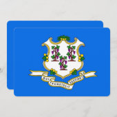 Invitations patriotiques avec drapeau du Connectic (Devant / Derrière)