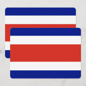 Invitations patriotiques avec drapeau du Costa Ric (Devant / Derrière)