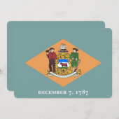 Invitations patriotiques avec Drapeau du Delaware (Devant / Derrière)