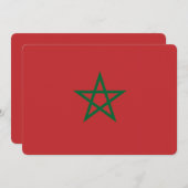 Invitations patriotiques avec drapeau du Maroc (Devant / Derrière)