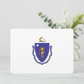 Invitations patriotiques avec Drapeau du Massachus (Debout devant)
