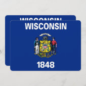 Invitations patriotiques avec drapeau du Wisconsin (Devant / Derrière)