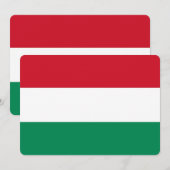 Invitations patriotiques avec drapeau hongrois (Devant / Derrière)