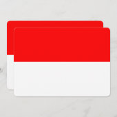 Invitations patriotiques avec drapeau indonésien (Devant / Derrière)