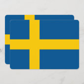 Invitations patriotiques avec Drapeau Suède (Devant / Derrière)