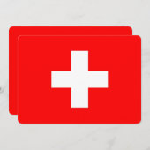 Invitations patriotiques avec Drapeau Suisse (Devant / Derrière)