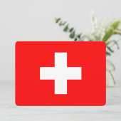 Invitations patriotiques avec Drapeau Suisse (Debout devant)