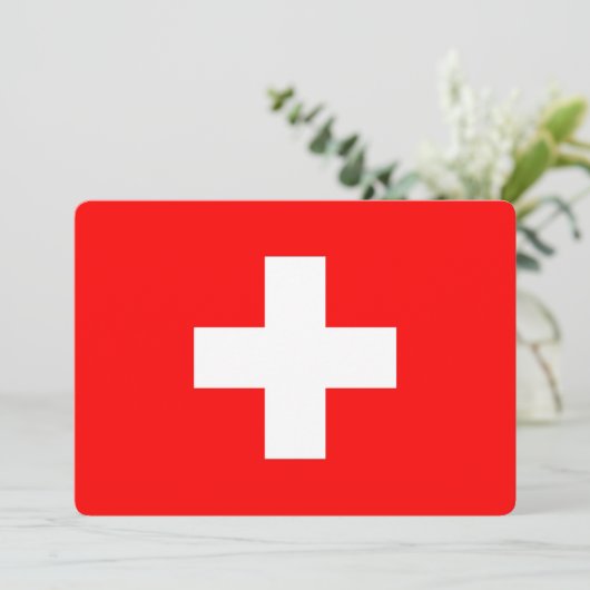 Invitations patriotiques avec Drapeau Suisse (Debout devant)