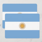 Invitations patriotiques avec le drapeau argentin (Devant / Derrière)
