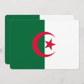 Invitations patriotiques avec le drapeau d'Algérie (Devant / Derrière)