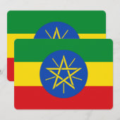 Invitations patriotiques avec le drapeau éthiopien (Devant / Derrière)