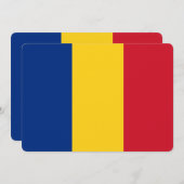 Invitations patriotiques avec le drapeau roumain (Devant / Derrière)