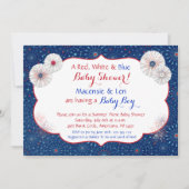 Invitations patriotiques de baby shower de feux (Devant)