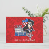 Invitations patriotiques de la fille rouge, blanch (Debout devant)