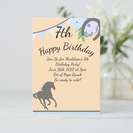 Invitations Peach Pony (Debout devant)
