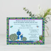 Invitations Peacock Baby Shower Girls Boys #206 (Debout devant)
