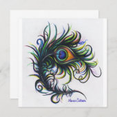 Invitations Peacock Feather (Devant / Derrière)