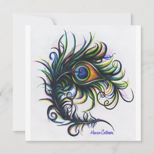 Invitations Peacock Feather (Devant)