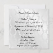 Invitations PEARL WHITE Damask Conception élégante (Dos)