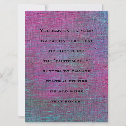 Invitations peintes 6,5 x 8,75 (Devant)