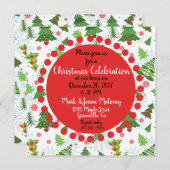 Invitations personnalisables à Noël (Devant / Derrière)