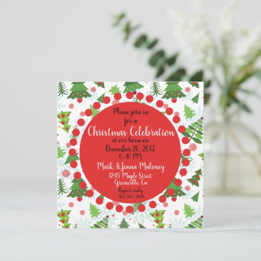 Invitations personnalisables à Noël (Debout devant)