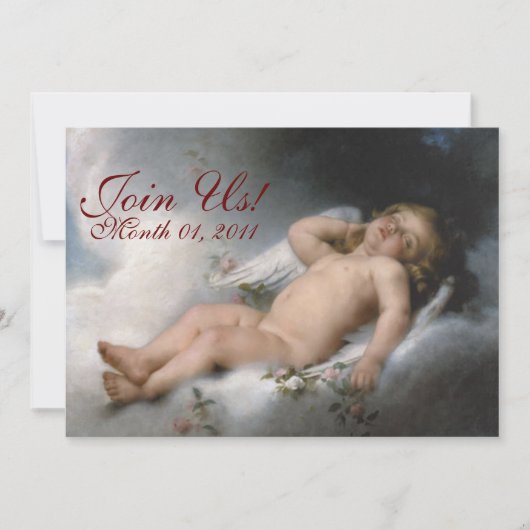 Invitations personnalisables d'ange de sommeil (Devant)