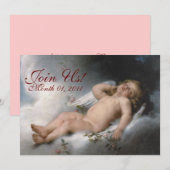Invitations personnalisables d'ange de sommeil (Devant / Derrière)