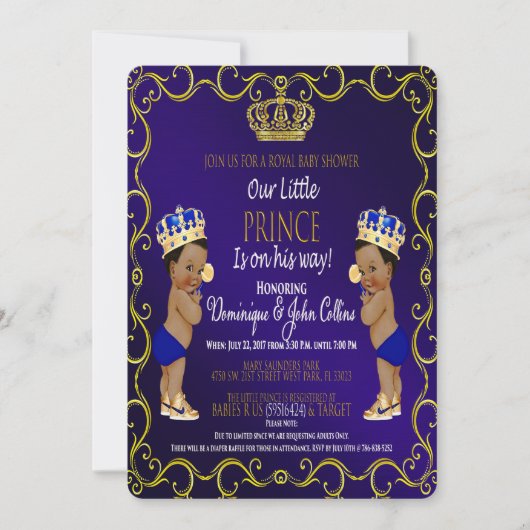 Invitations personnalisables de baby shower (Devant)
