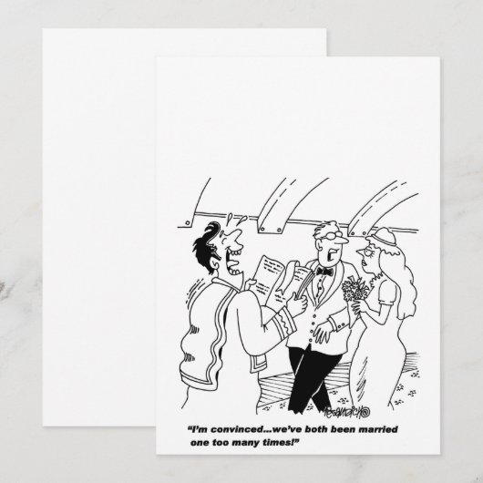 Invitations personnalisables de mariage de dessin  (Devant / Derrière)