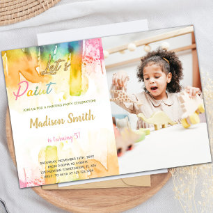 Invitations personnalisables de parties artistique
