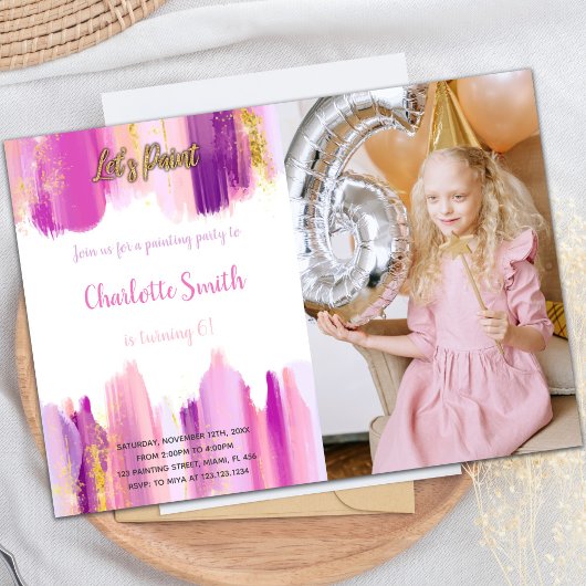 Invitations personnalisables de parties artistique