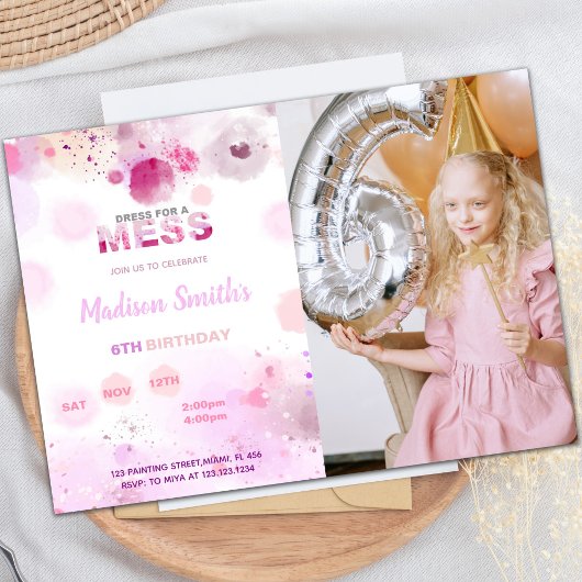 Invitations personnalisables de parties d'art pour