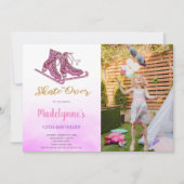Invitations personnalisables de parties de patinag (Devant)