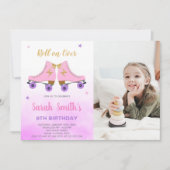 Invitations personnalisables de parties de patinag (Devant)