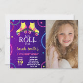 Invitations personnalisables de parties de patinag (Devant)