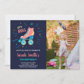 Invitations personnalisables de parties de patinag (Devant)