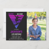 Invitations personnalisables de parties de patinag (Devant)