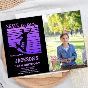 Invitations personnalisables de parties de patinag