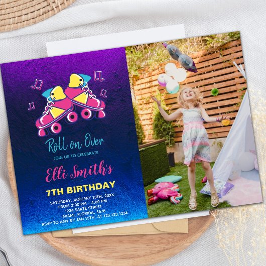 Invitations personnalisables de parties de patinag